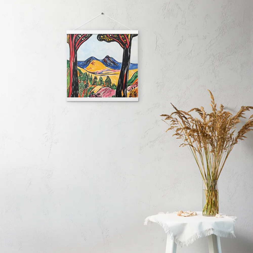 Vibrant Nature's Embrace | Poster With White Wood Hanger | 16″×16″