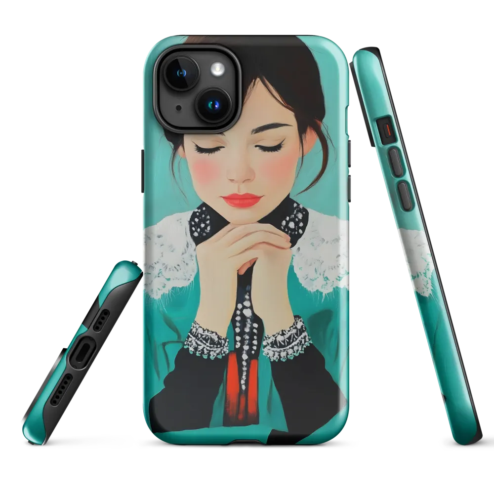 Serenity in Turquoise | Phone Case |  15 Plus | Tough Case | Glossy