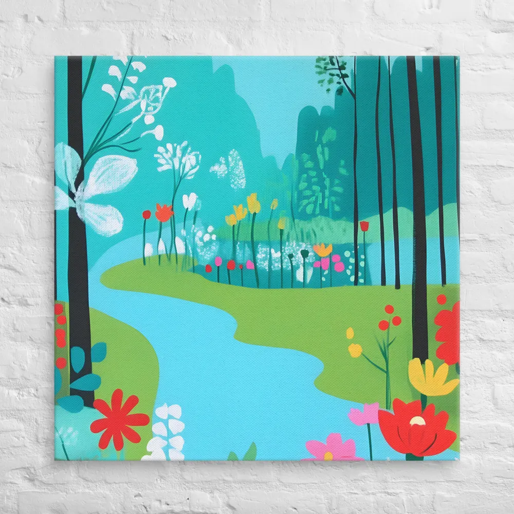Whispers of Spring: A Colorful Retreat | Canvas | 37″×37″