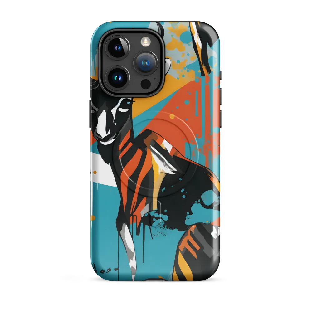 Dynamic Antelope in Vivid Abstract