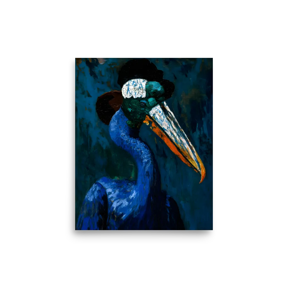 Majestic Absurdity: The Hat-Wearing Bird | Poster | 8″×10″