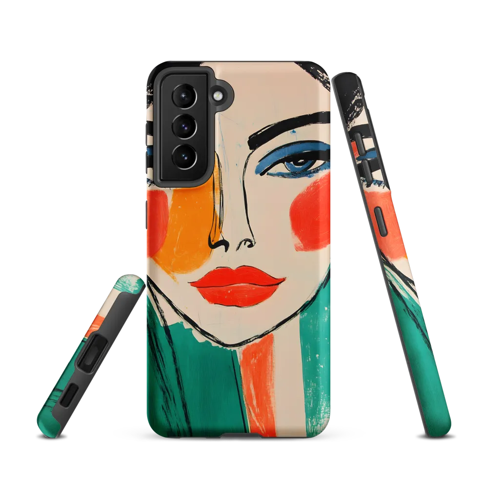 Vivid Portrait of a Modern Muse | Phone Case |  S21 | Tough Case | Matte
