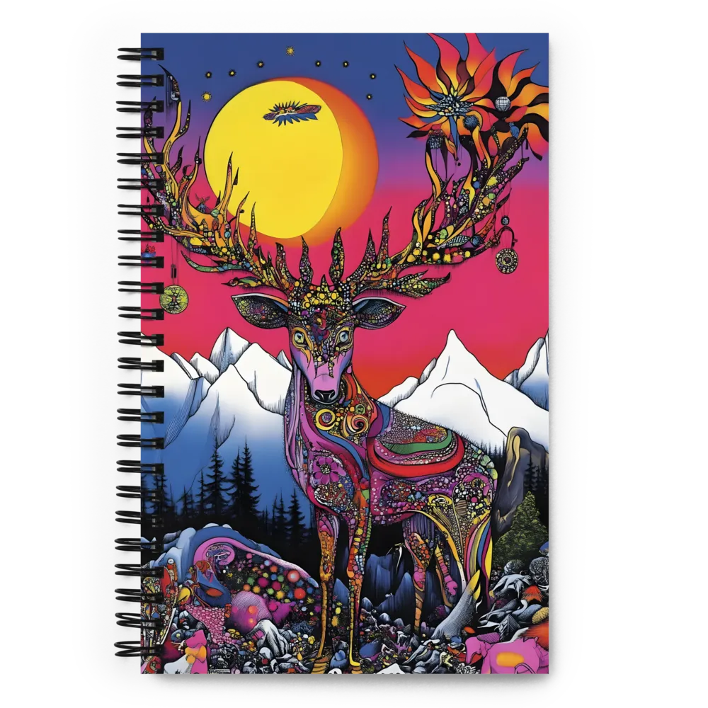 Mystical Majesty of the Psychedelic Deer | Spiral Notebook