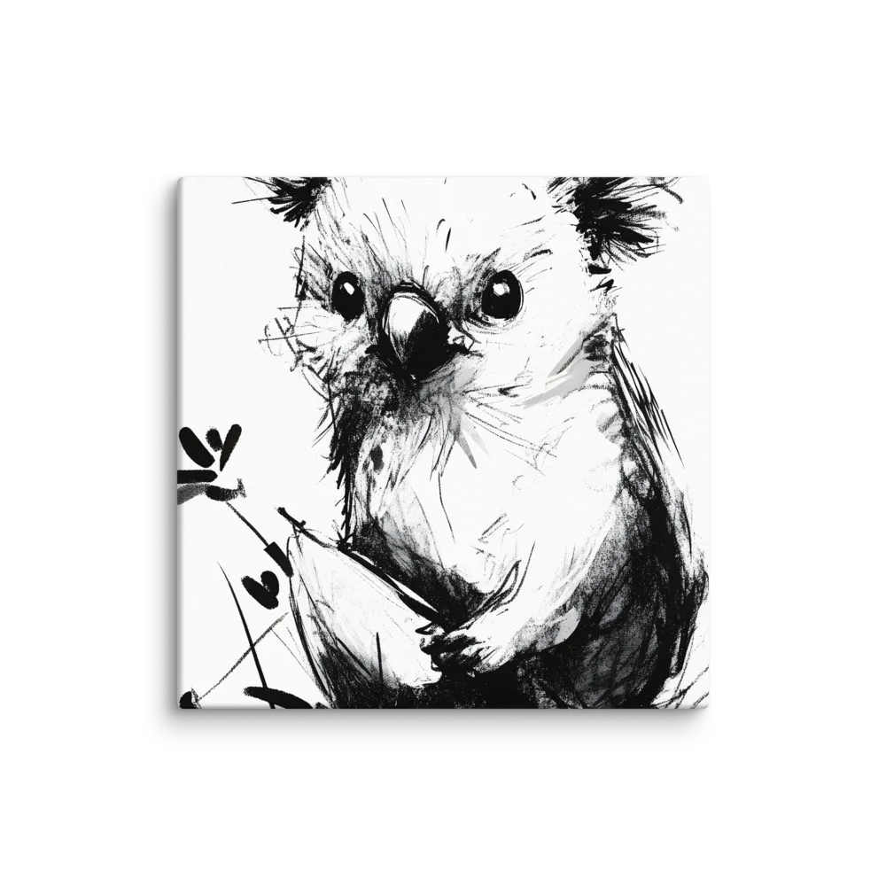 Whimsical Koala in Ink | Canvas | 20″×20″