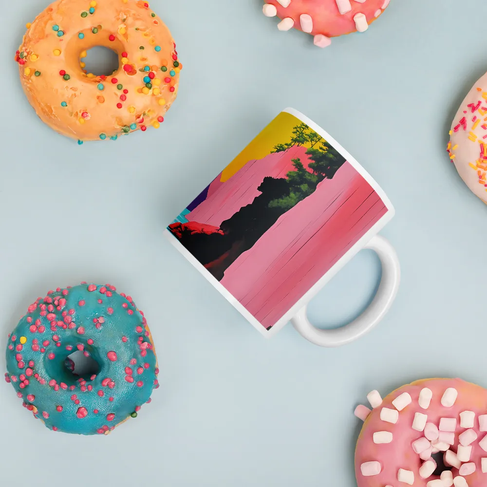 Dreamscape of Pink Cliffs and Turquoise Waters | Mugs | Multiple Sizes & Colors