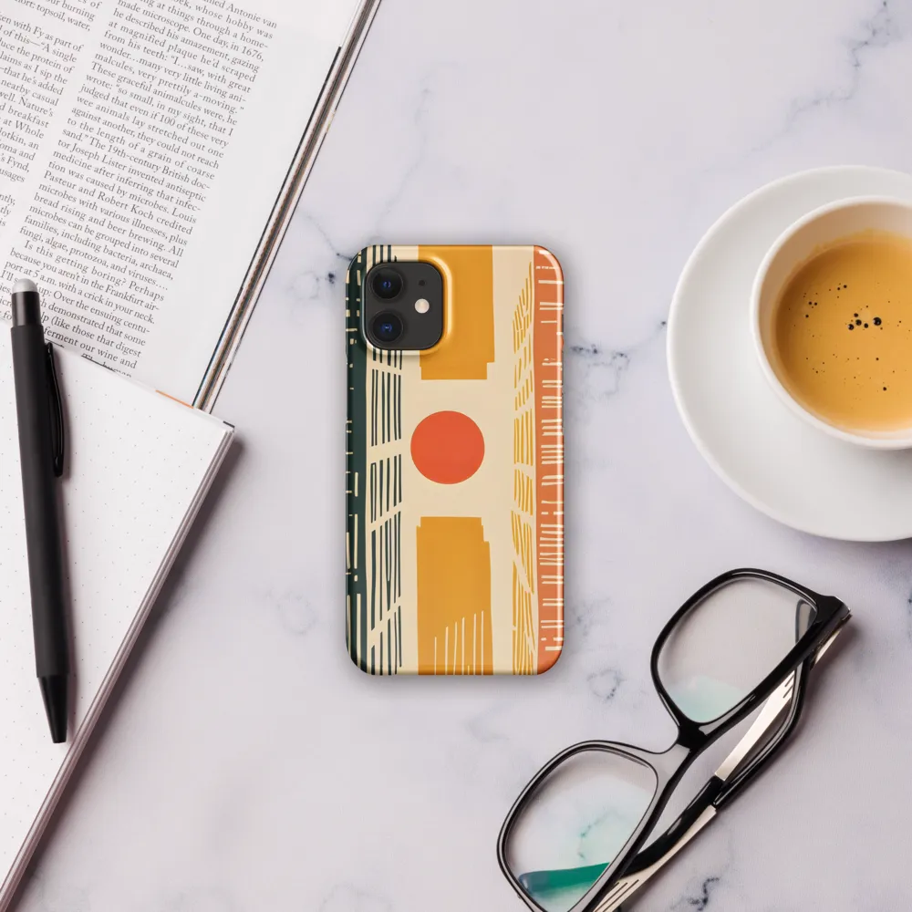 Urban Harmony: A Geometric Sunrise | Phone Case |  12 Mini | Snap Case | Glossy