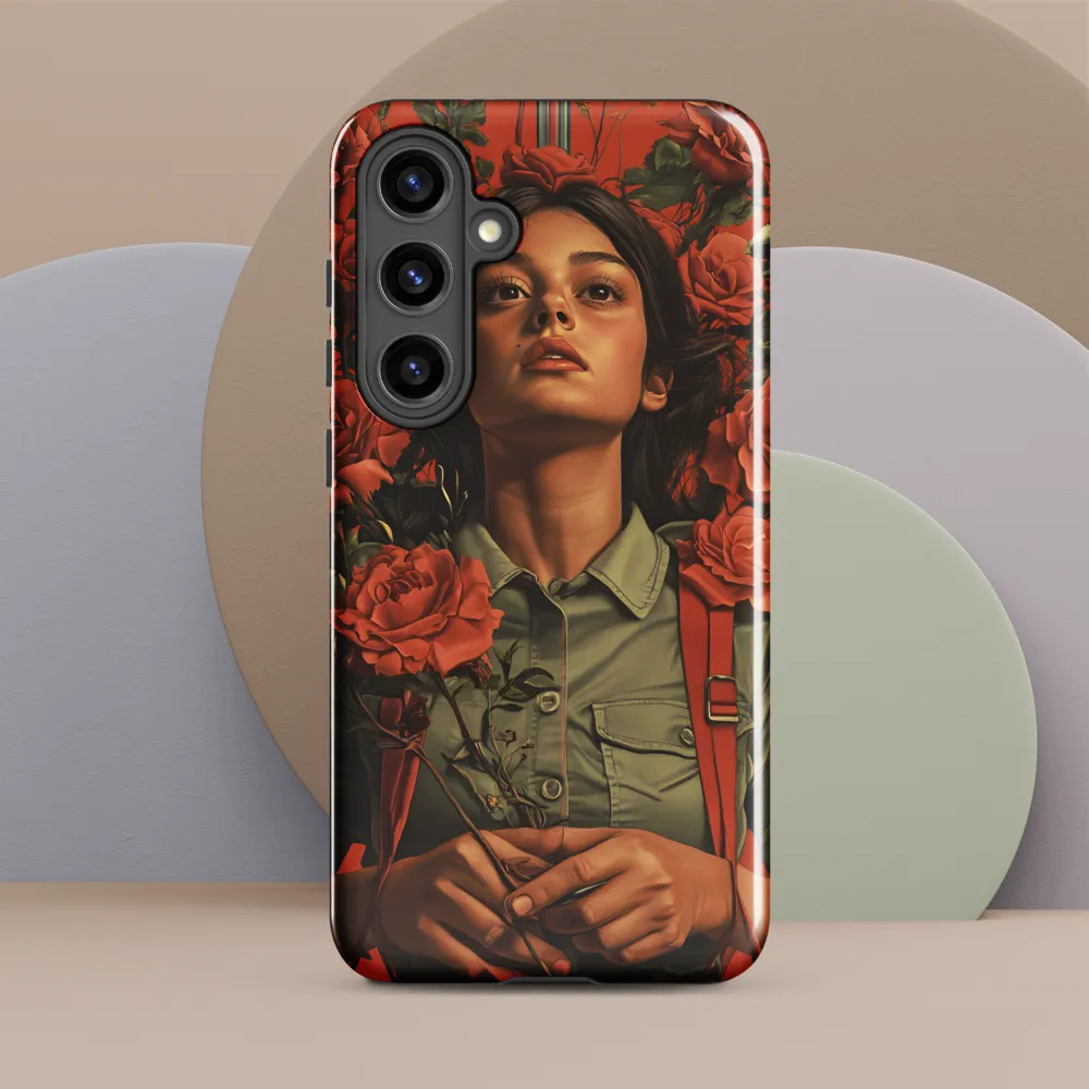 Harmony and Strength: A Portrait Among Roses