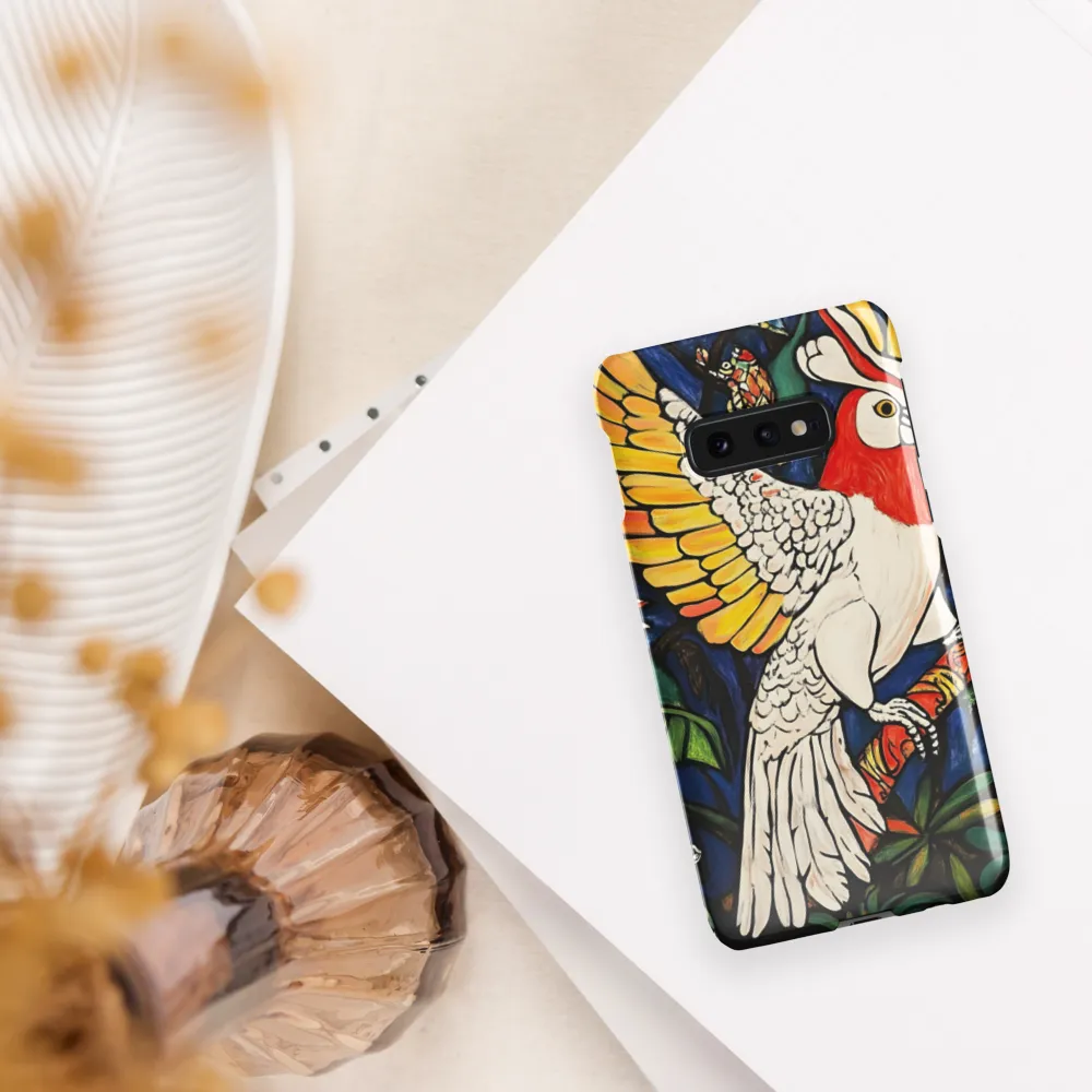 Cockatoo on a Patterned Branch