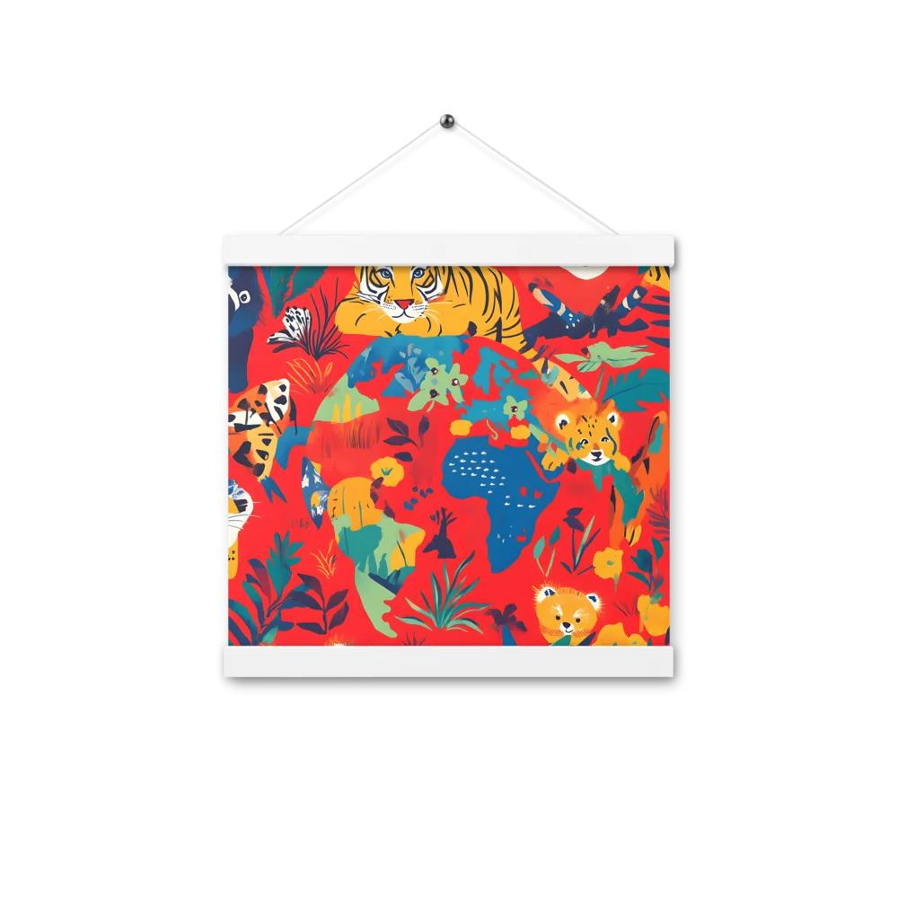 Wild Wonders of the Globe | Poster With White Wood Hanger | 12″×12″