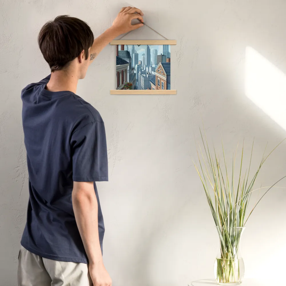 Urban Symphony | Poster With Oak Wood Hanger | 10″×10″