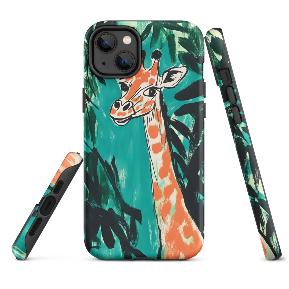 Curious Giraffe in Lush Greenery | Phone Case |  14 Plus | Tough Case | Matte