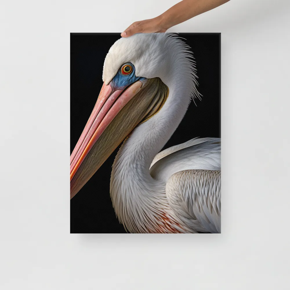Elegance in White: The Pelican | Canvas | 18″×24″