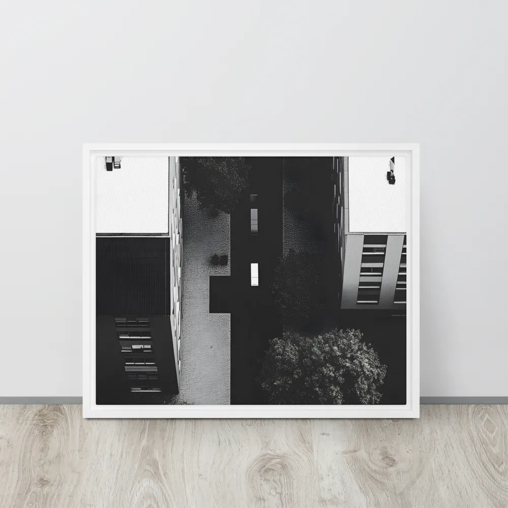 Urban Serenity from Above | Canvas with White Frame | 16″×20″