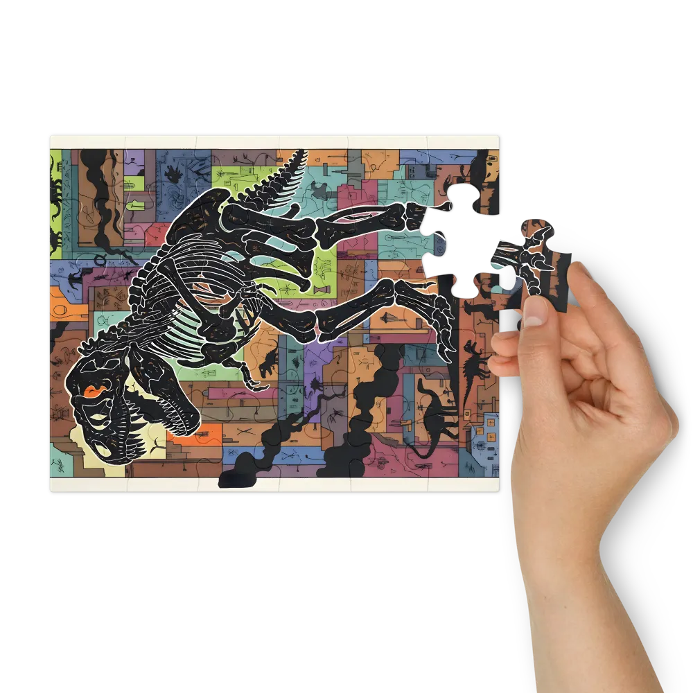 T. rex Skeleton 
 Jigsaw Puzzle in Tin Box