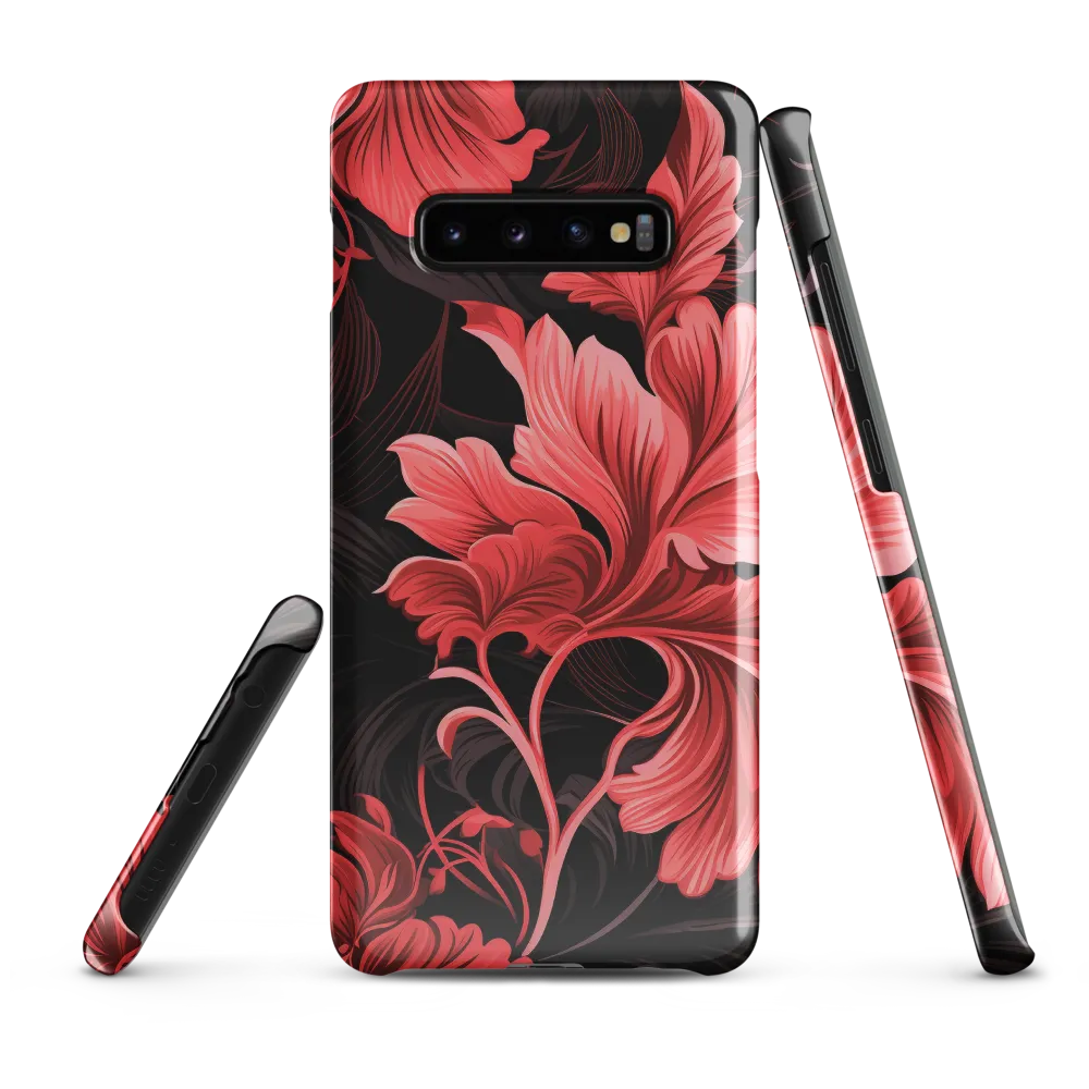 Tropical Elegance in Red | Phone Case |  S10 Plus | Snap Case | Glossy