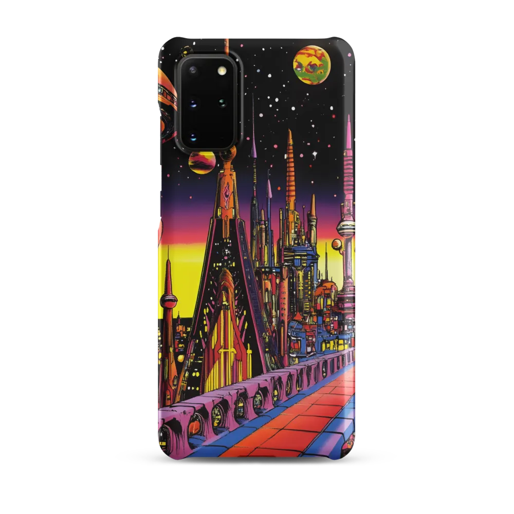 Futuristic Cosmos: A Journey Through Neon Cities | Phone Case |  S20 Plus | Snap Case | Matte