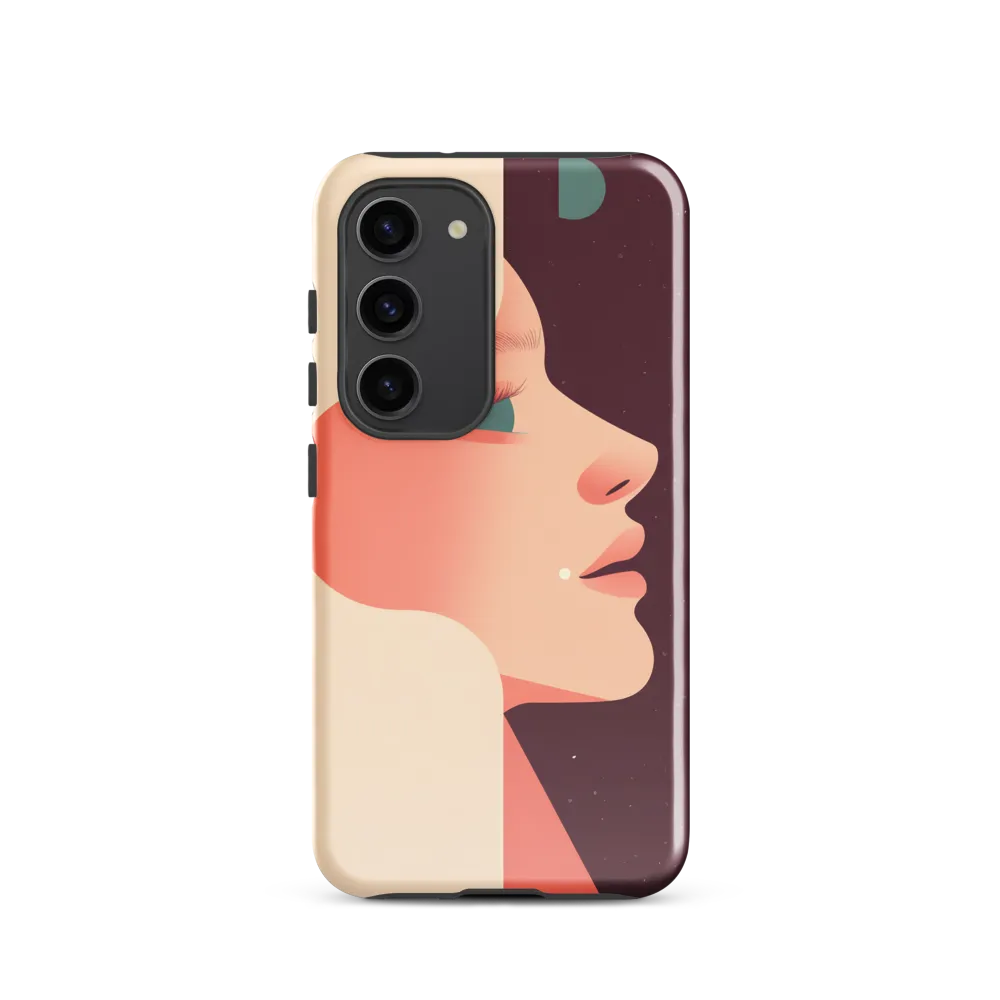 Profile in Peach and Burgundy