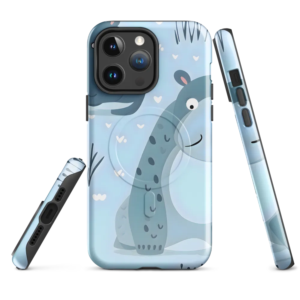 Whimsical Hippo Delight | Phone Case |  14 Pro Max | MagSafe® Tough Case | Glossy
