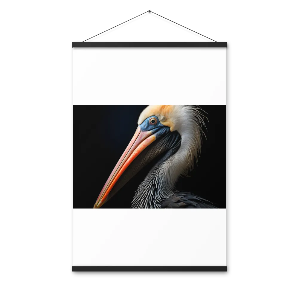 Majestic Portrait of a Pelican | Poster With Black Wood Hanger | 24″×36″