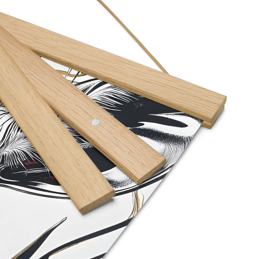 Floral Elegance: The Giraffe's Portrait | Poster With Oak Wood Hanger | 16″×16″