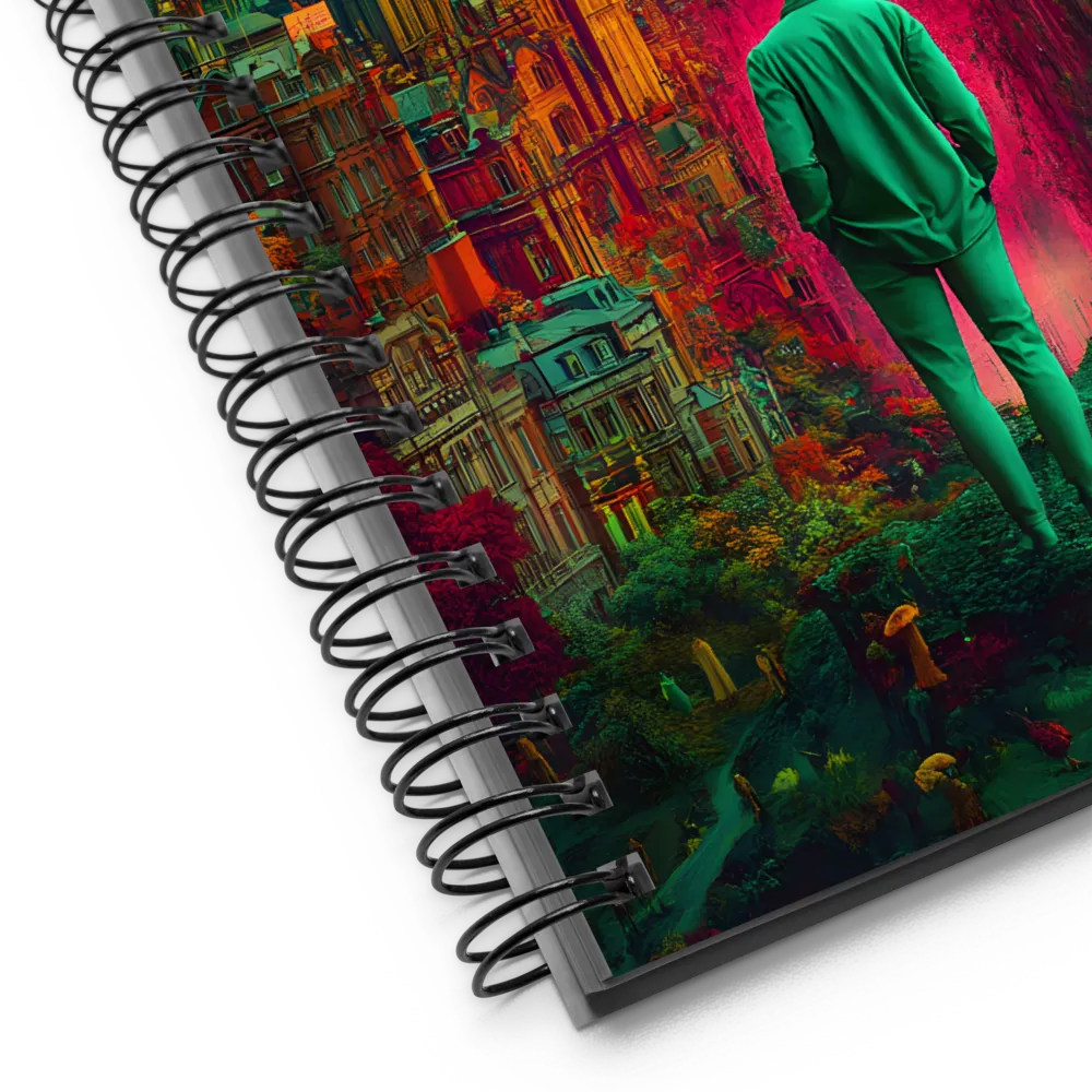 Journey Through a Surreal Cityscape | Spiral Notebook