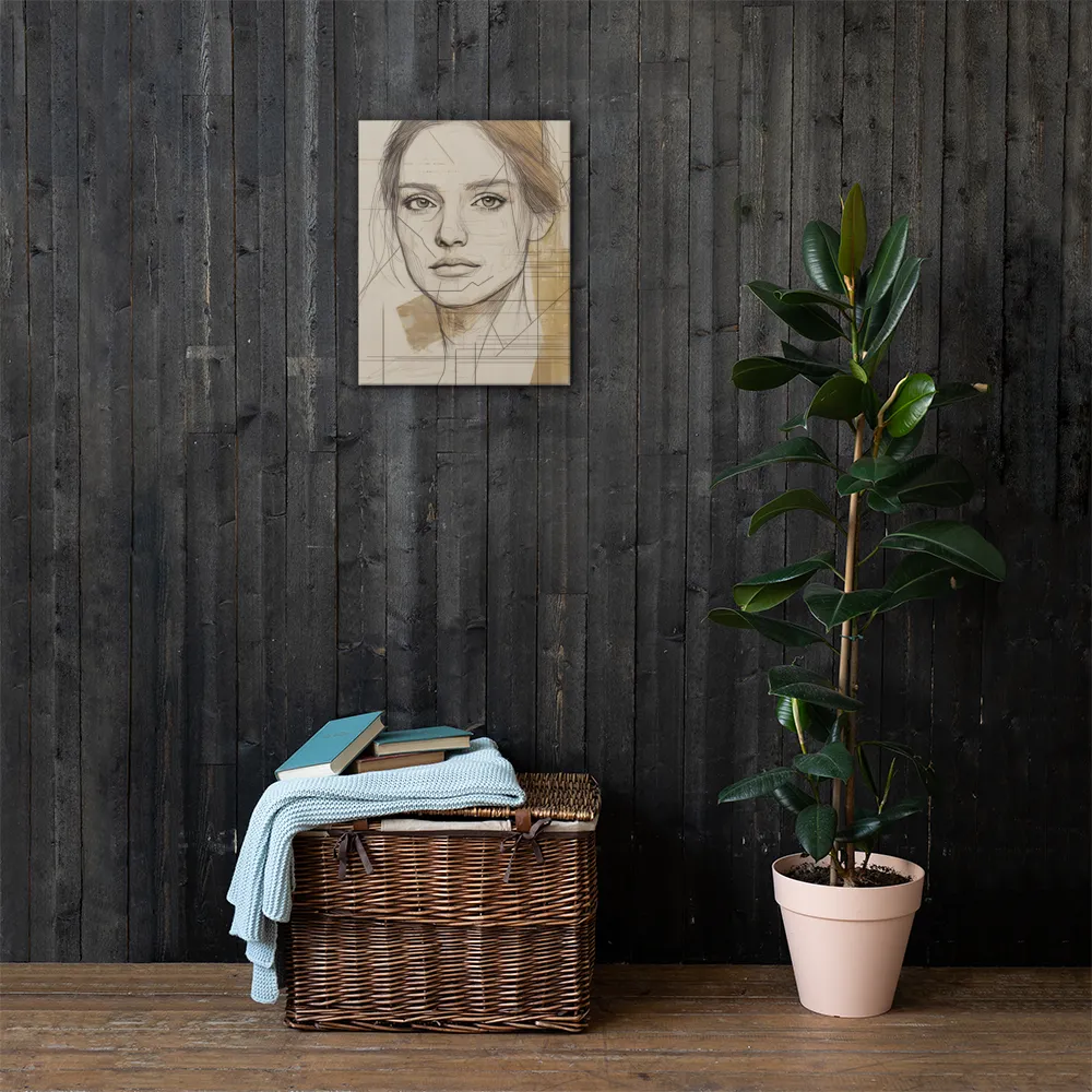 Geometric Elegance: A Modern Portrait | Canvas | 16″×20″