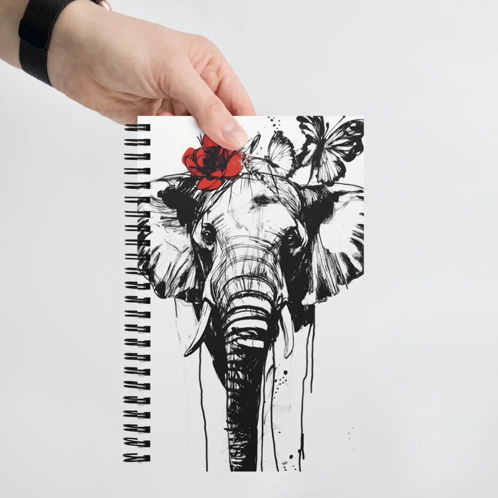 Whimsical Elegance: The Elephant's Adornments | Spiral Notebook