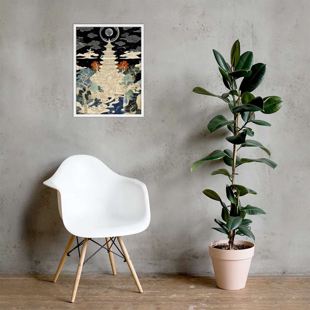 Whispers of the Pagoda | Poster with White Frame | 18″×24″