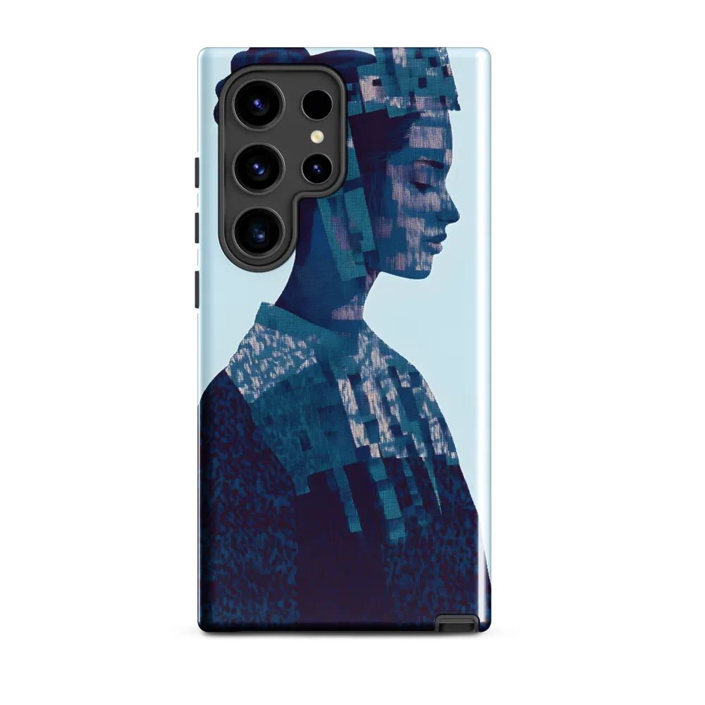 Digital Portrait in Abstract Blue