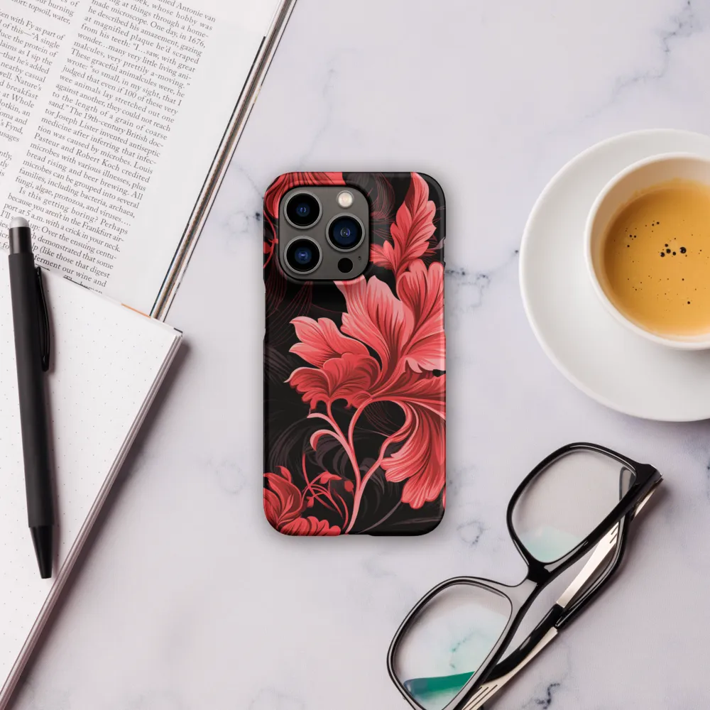 Tropical Elegance in Red | Phone Case |  14 Pro | Snap Case | Matte