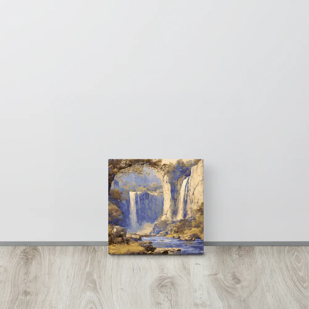 Blue-Gold Waterfall 
 Canvas | 10″x 10″