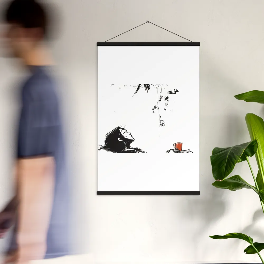 Contemplative Serenity | Poster With Black Wood Hanger | 24″×36″