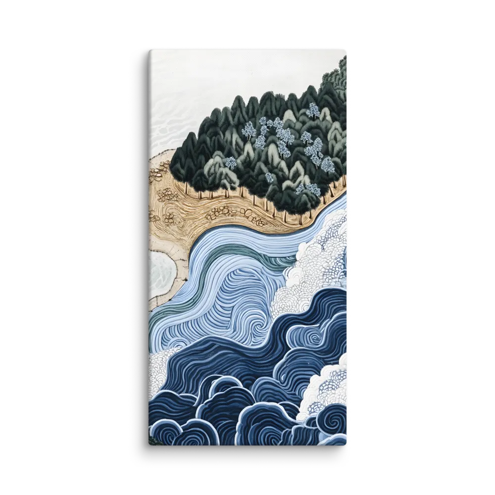 Oceanic Harmony: A Tranquil Landscape | Canvas | 20″×40″