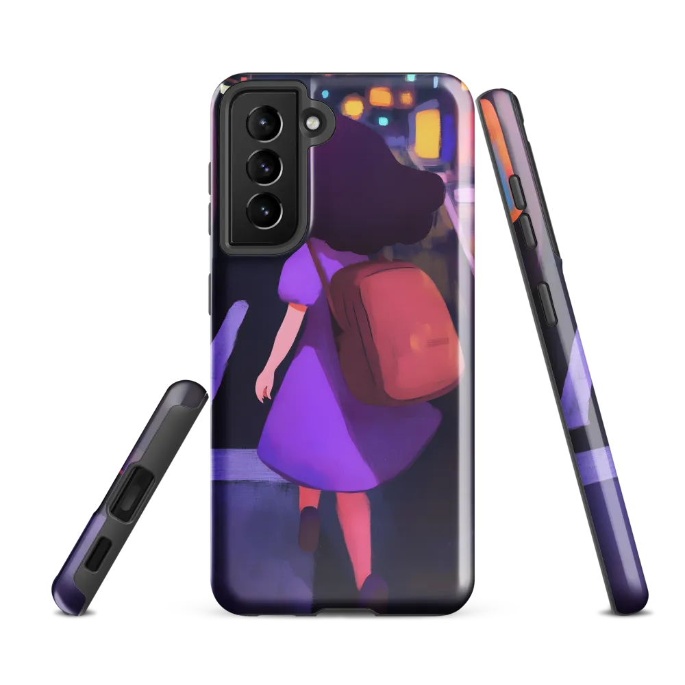 Wandering Through Neon Dreams | Phone Case |  S21 FE | Tough Case | Glossy