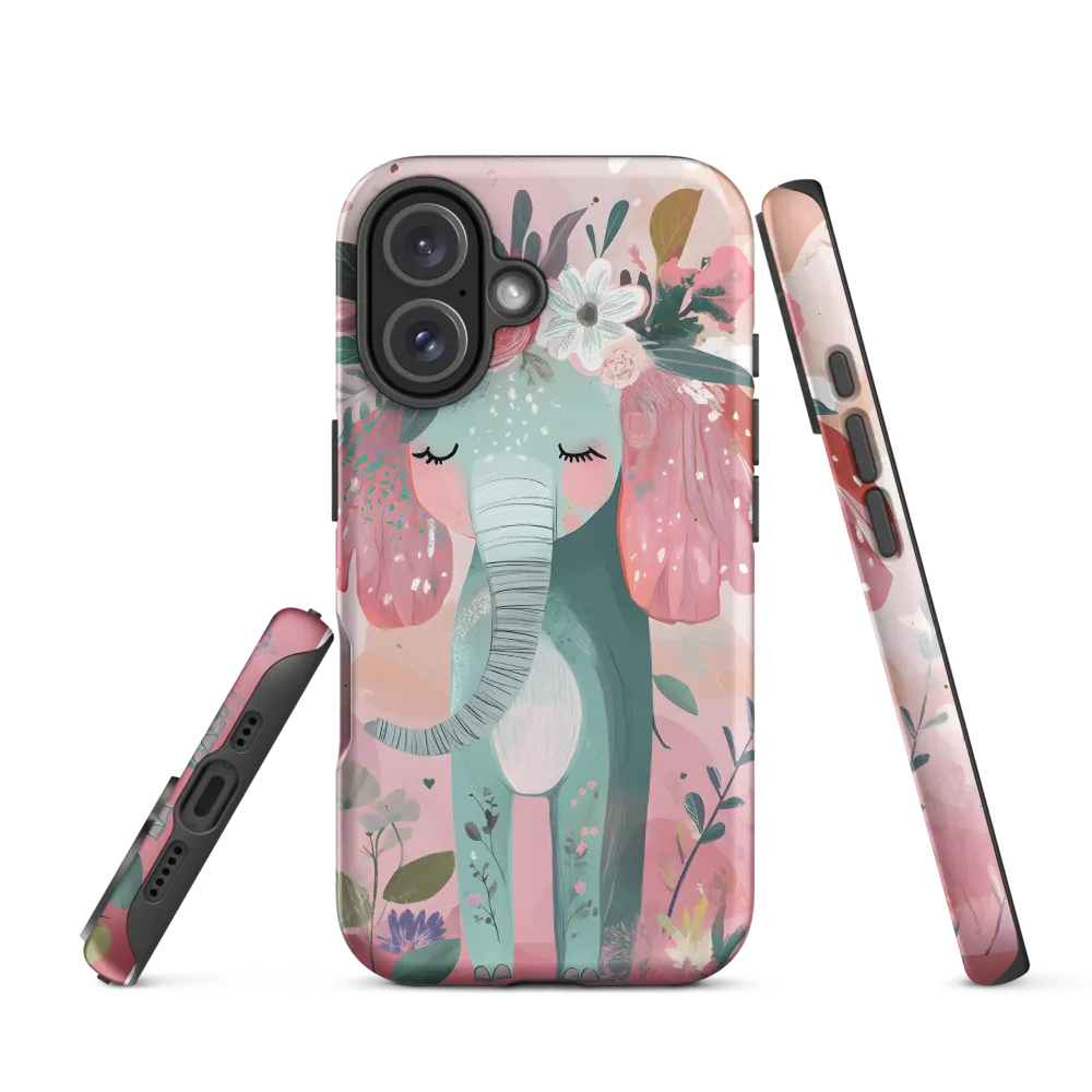 Whimsical Elephant in Bloom | Phone Case