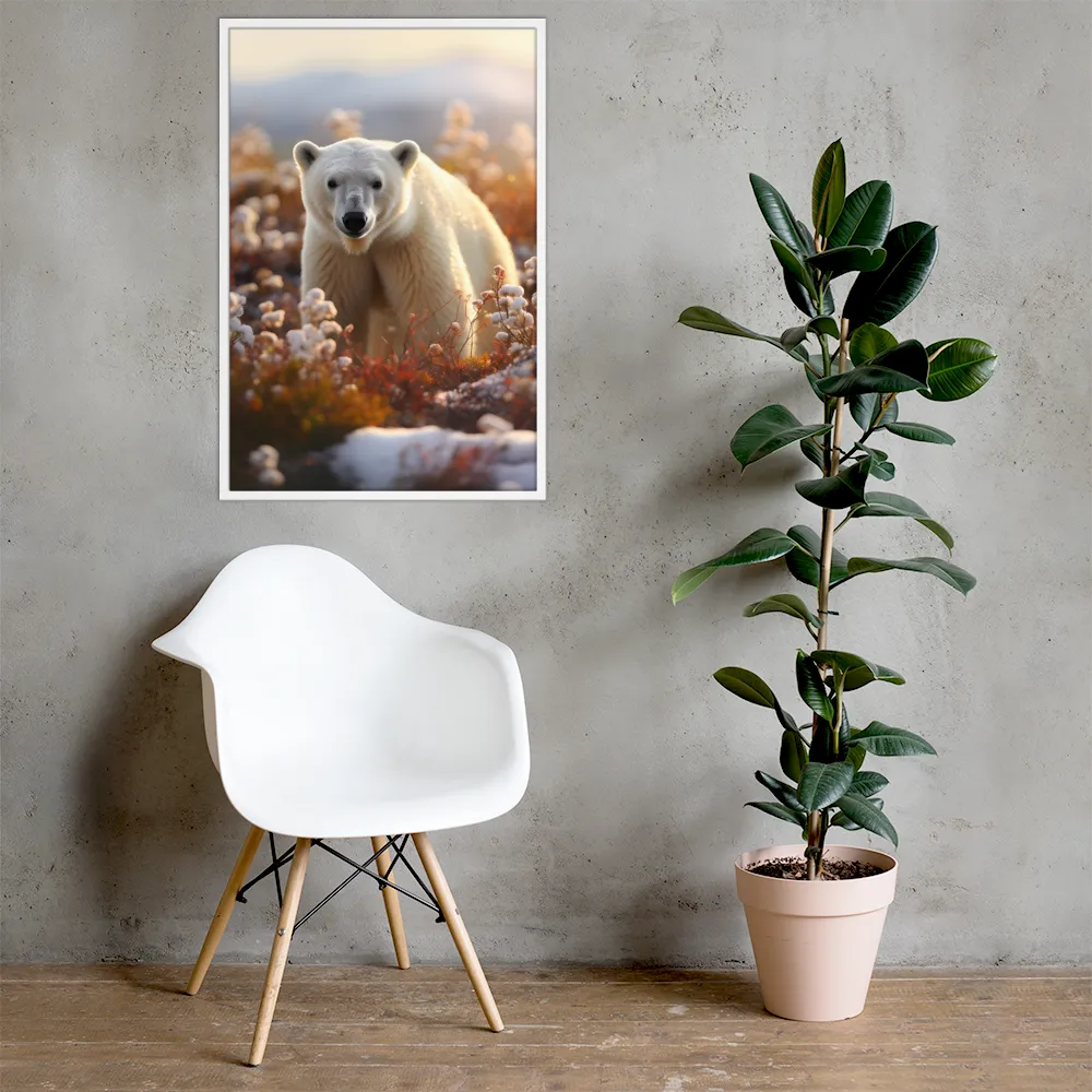 Harmony in the Frozen Wilderness | Poster with White Frame | 24″×36″