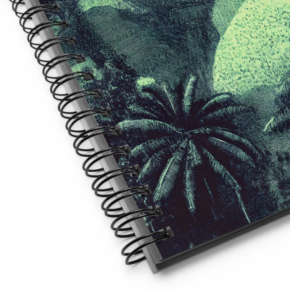 Harmony in Green: A Surreal Landscape | Spiral Notebook