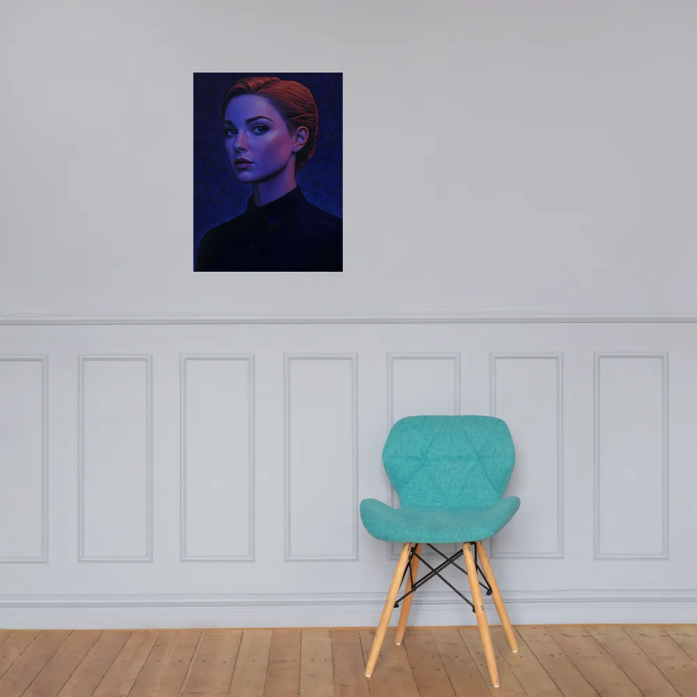 Ethereal Portrait in Blue and Red | Poster | 18″×24″