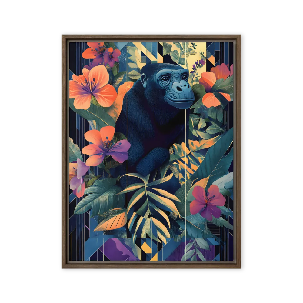 Harmony of Nature and Geometry | Canvas with Brown Frame | 24″×32″