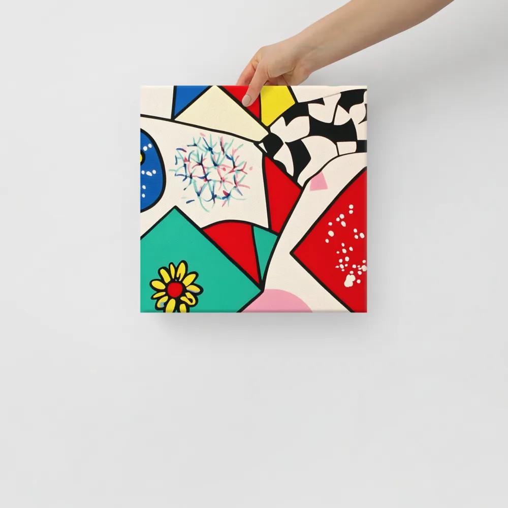 Joyful Geometry: A Playful Dance of Shapes and Colors | Canvas | 12″×12″