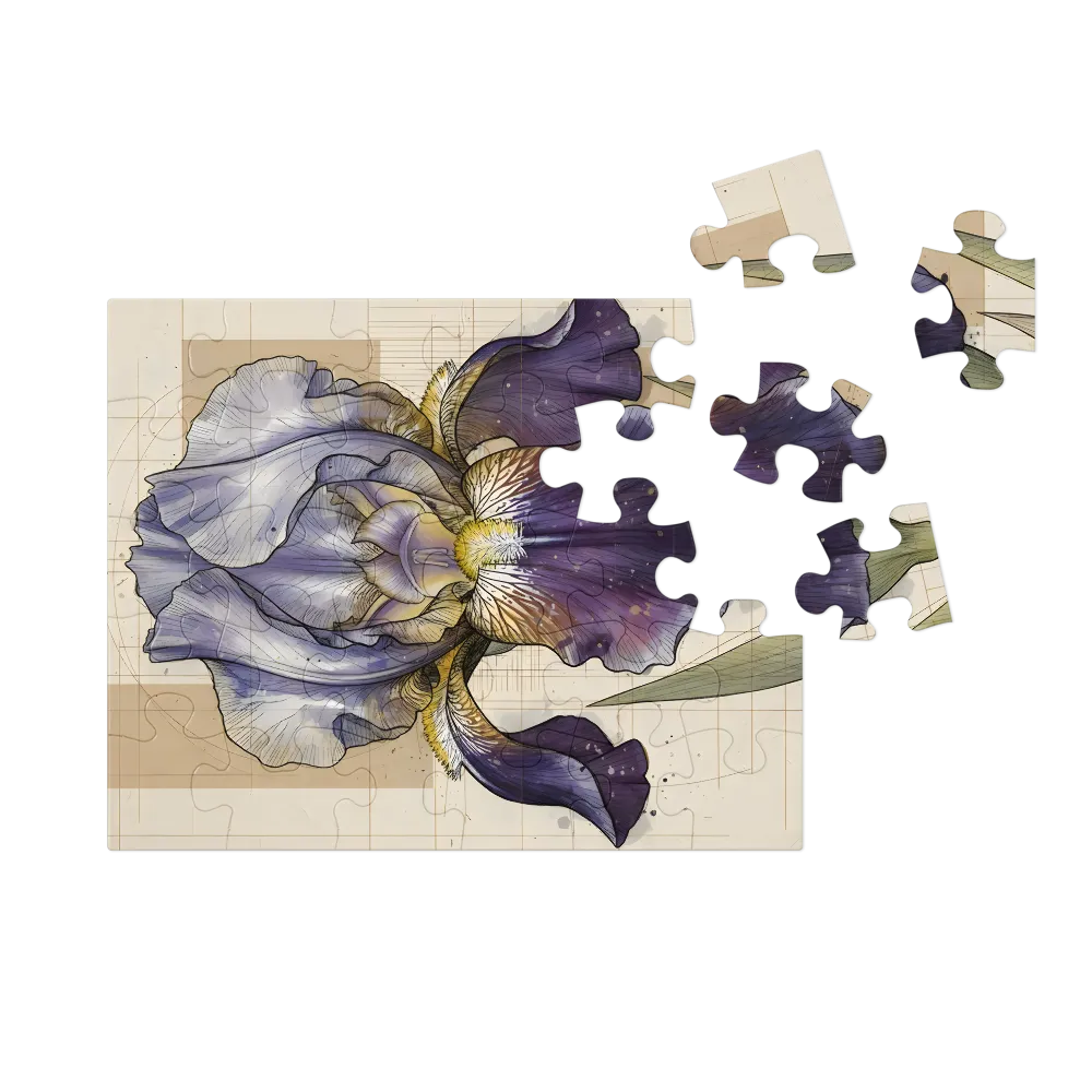 Iris Study 
 Jigsaw Puzzle in Tin Box