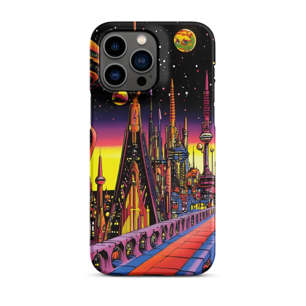 Futuristic Cosmos: A Journey Through Neon Cities | Phone Case |  14 Pro Max | Snap Case | Matte