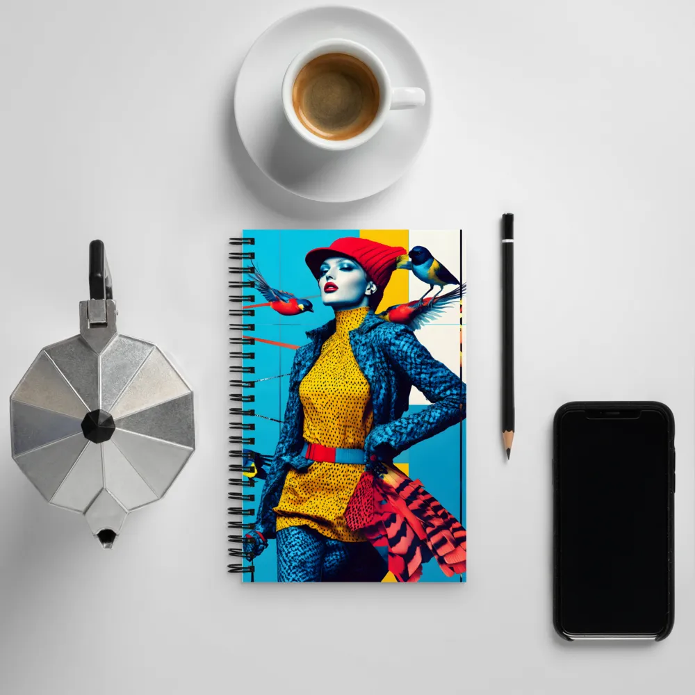 Vibrant Fusion of Nature and Fashion | Spiral Notebook