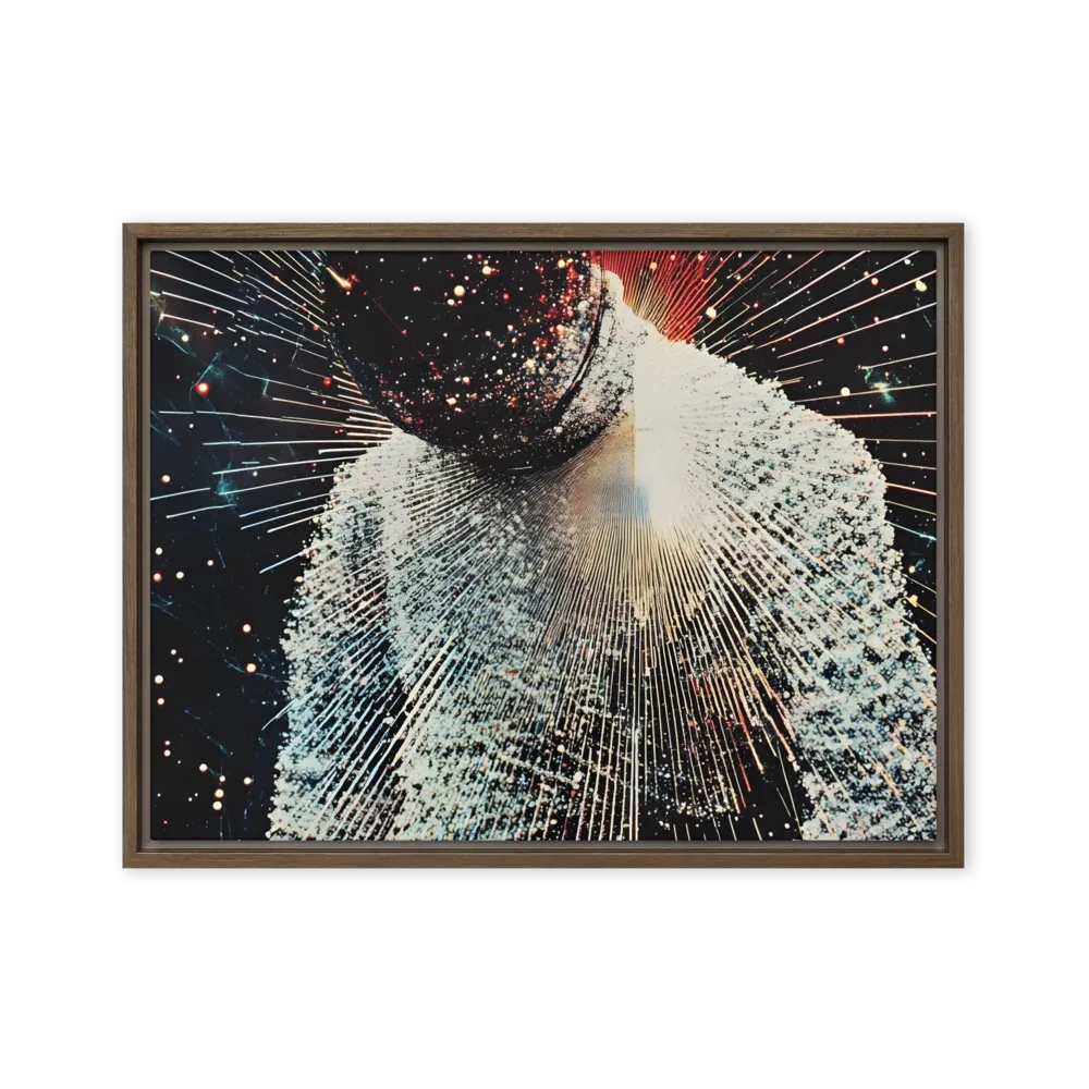 Ethereal Astronaut: A Journey Through the Cosmos | Canvas with Brown Frame | 18″×24″