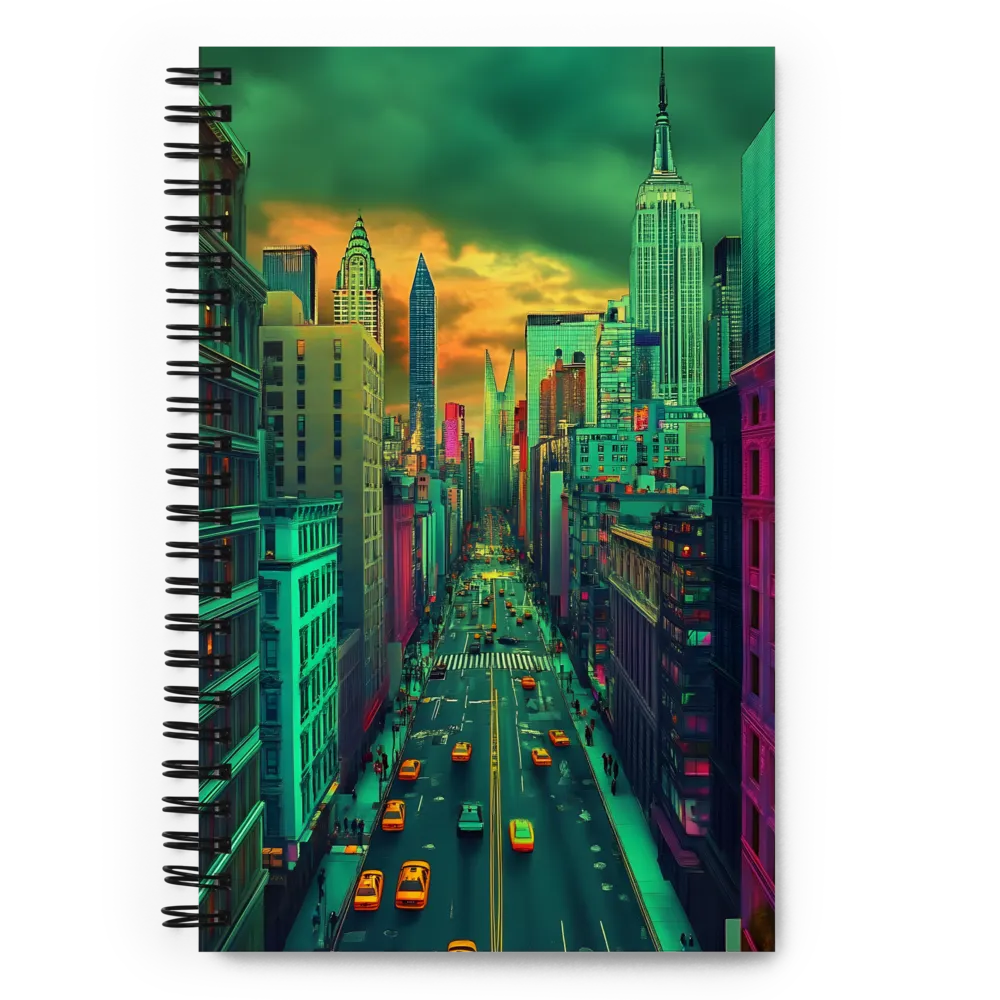 Urban Surrealism: Neon Dreams | Spiral Notebook