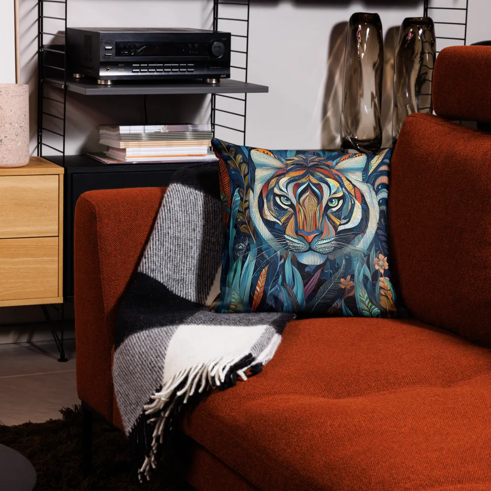 Ornamental Tiger in Teal and Orange