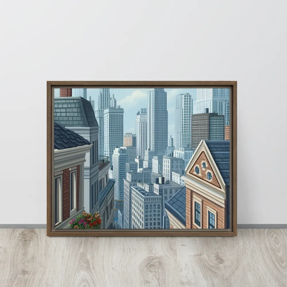 Urban Symphony | Canvas with Brown Frame | 16″×20″