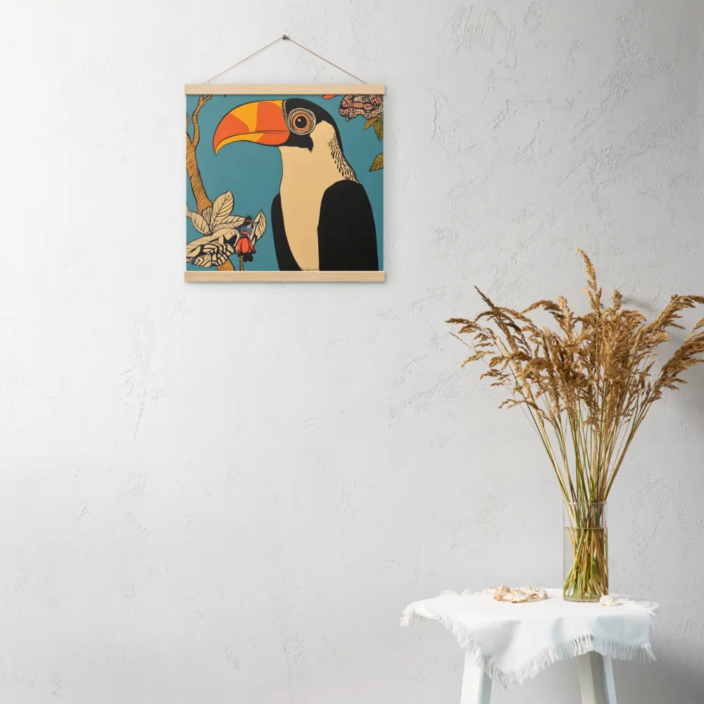 Tropical Majesty: The Toucan at Rest | Poster With Oak Wood Hanger | 16″×16″