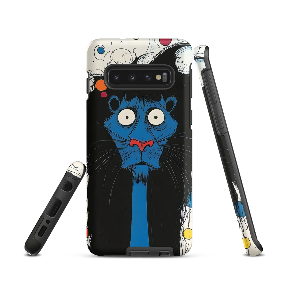Whimsical Blue Lion