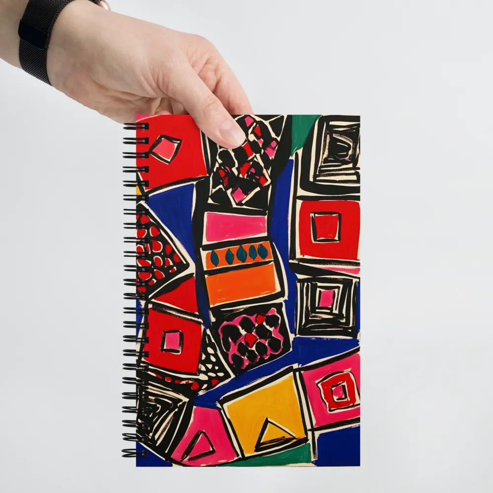 Dynamic Geometric Harmony | Spiral Notebook